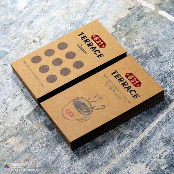 크라프트지 송진 엠보싱 후가공 샘플